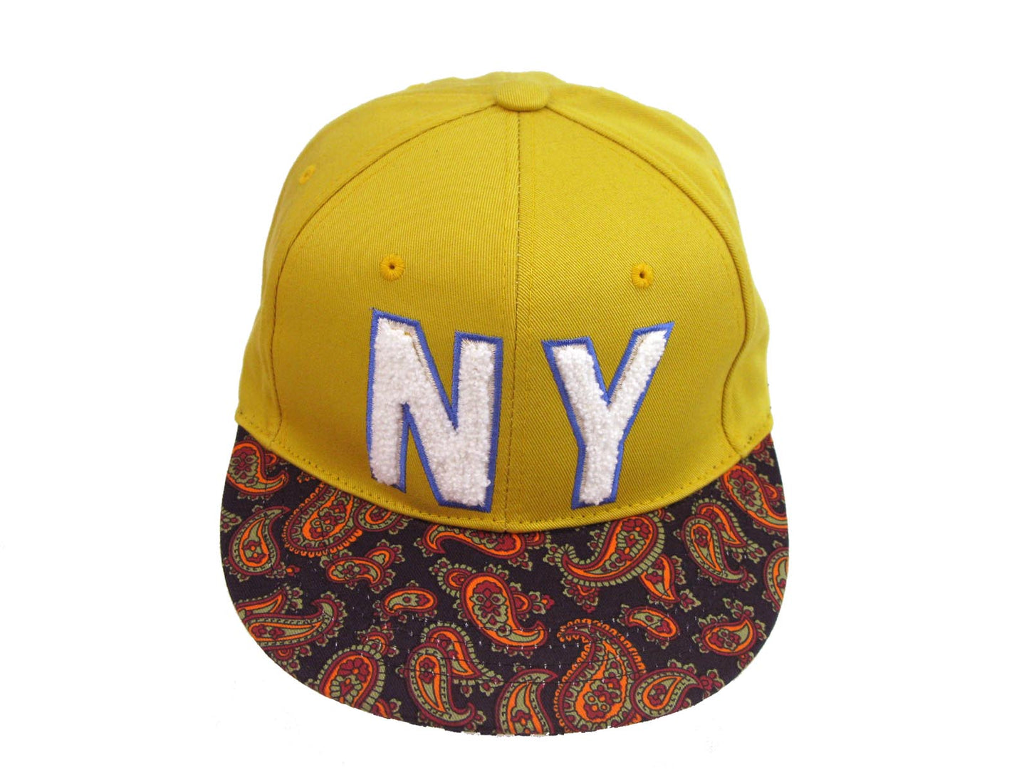 NY New York Paisley Flat Peak Snap Back Cap