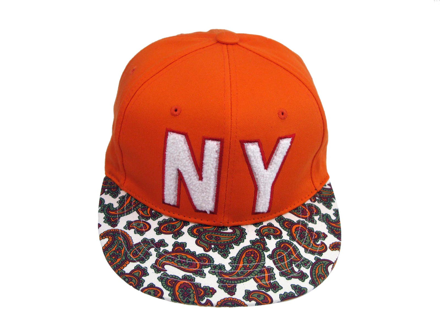 NY New York Paisley Flat Peak Snap Back Cap
