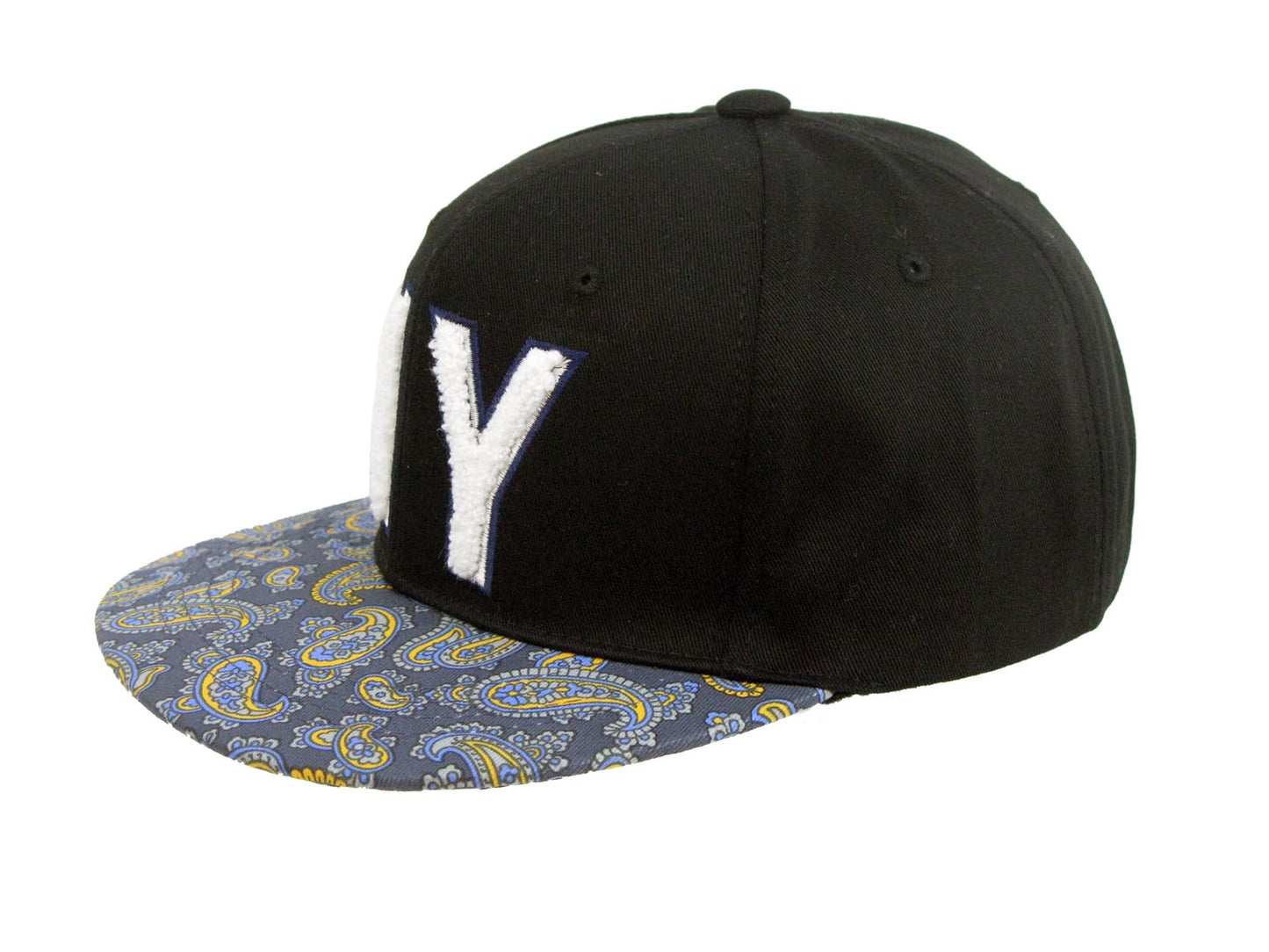 NY New York Paisley Flat Peak Snap Back Cap