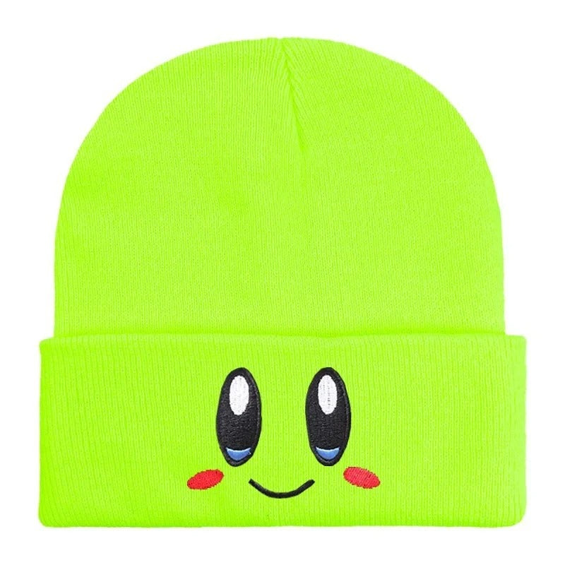 Cartoon Cute Smiling Face Big Eye Embroidery Knitted Beanies Hat