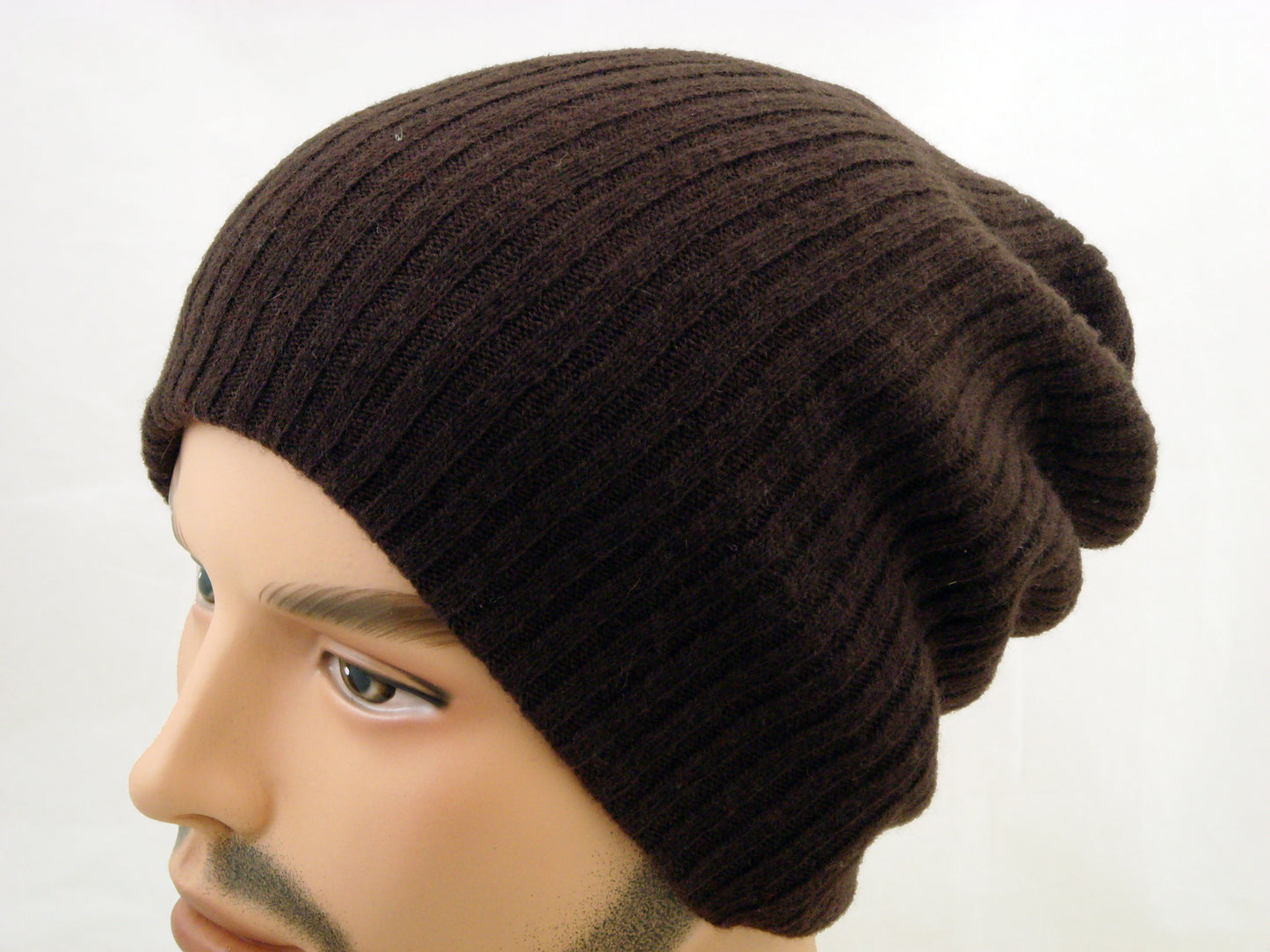 Plain Colour Slouchy Wool Beanie Hat