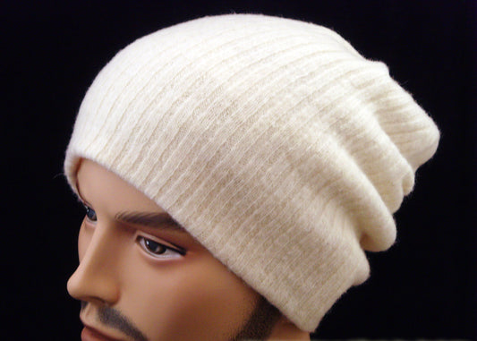 Plain Colour Slouchy Wool Beanie Hat