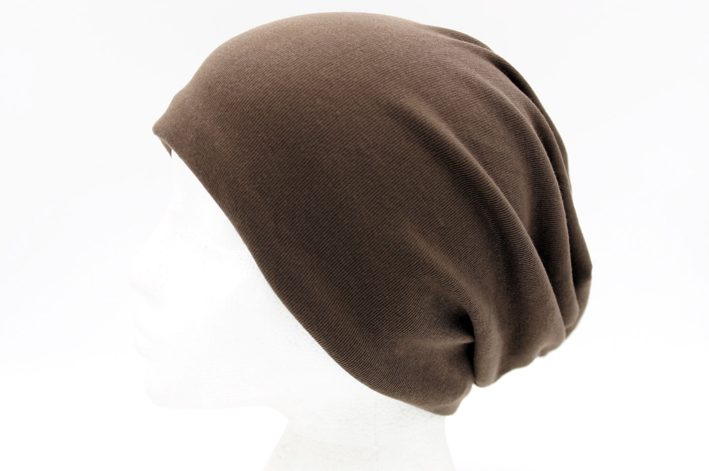Brown Slouchy Cotton Beanie Hat