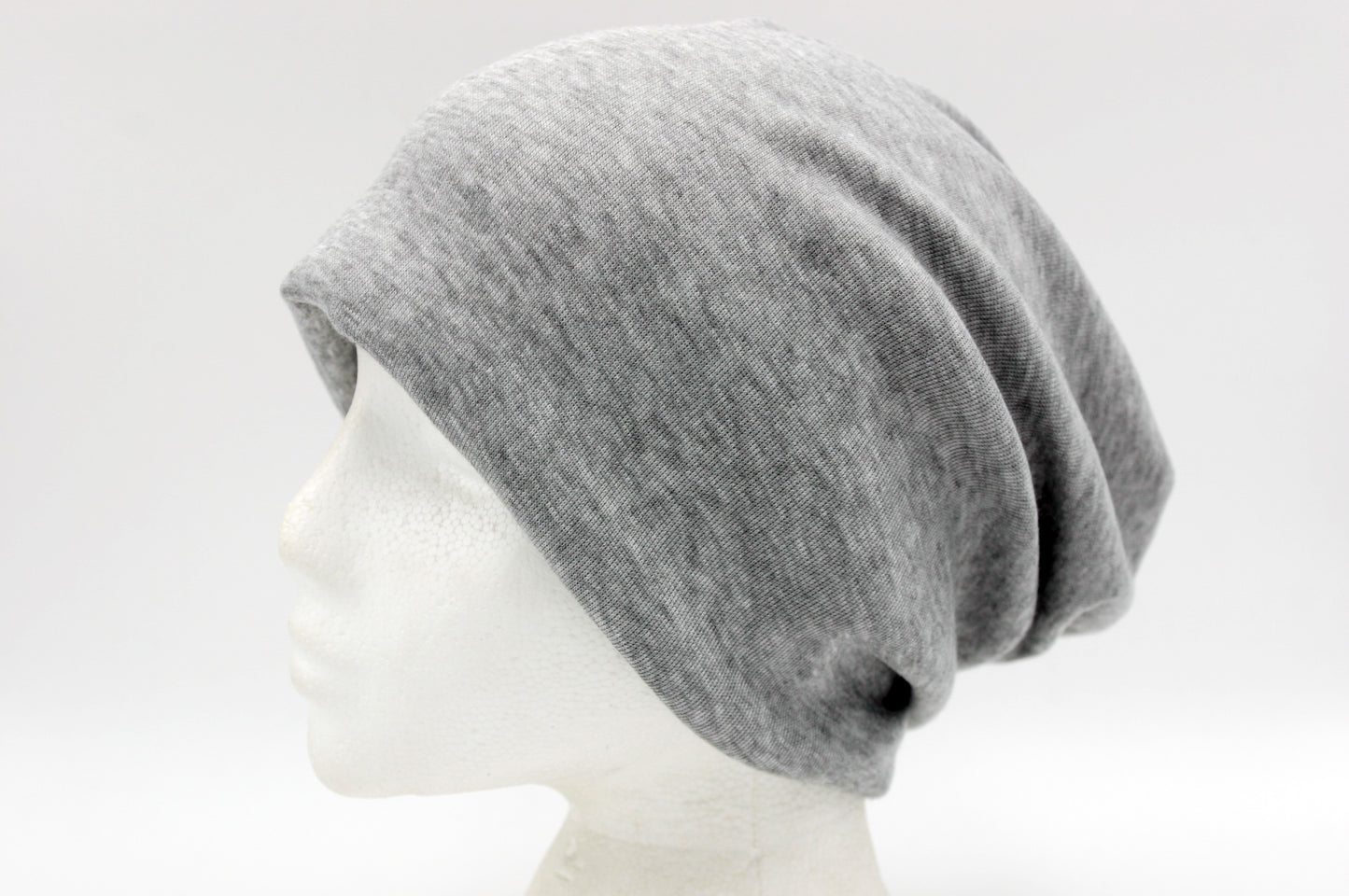 Light Grey Slouchy Cotton Beanie Hat