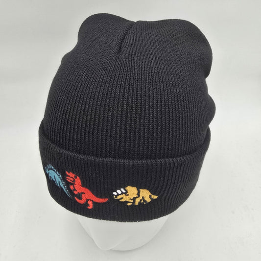Dinosaurs Embroidered Patch Beanie Hat