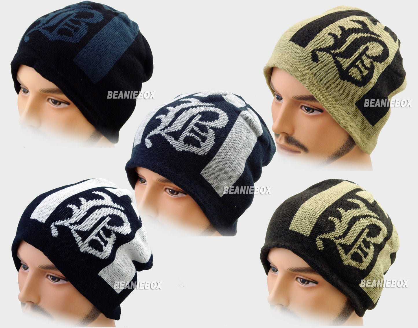 Baggy Loose Calligraphy B Beanie Hat