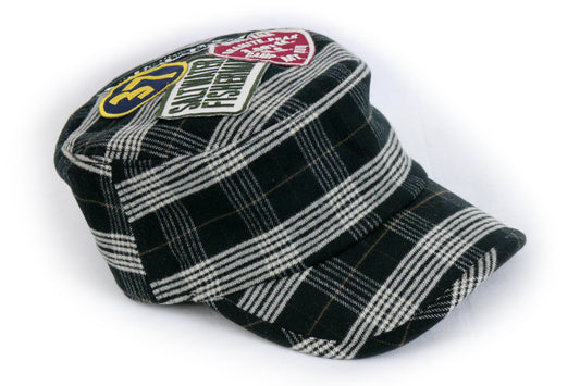 Military Army Style Cotton Chequered Cap