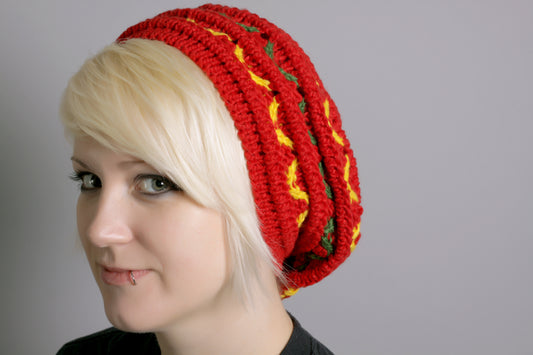 Textured Wool and Acrylic Mix Knitted Beanie Beret Hat