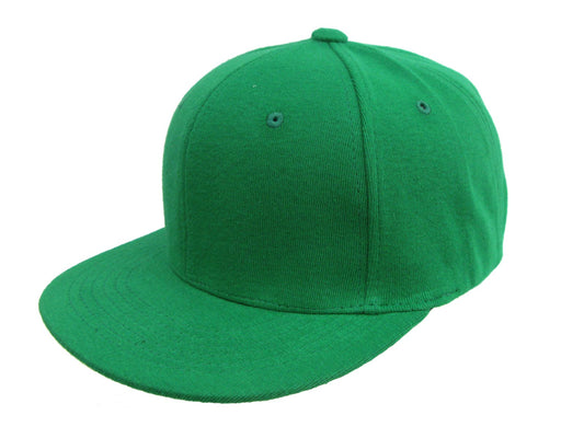 Flat Peak Plain Snap Back Baseball Cap