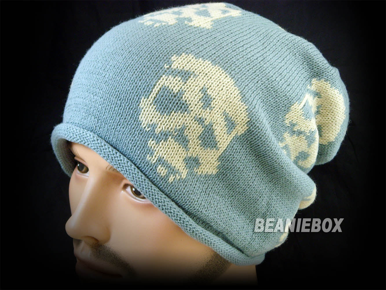 Baggy Knitted Skull Beanie Hat