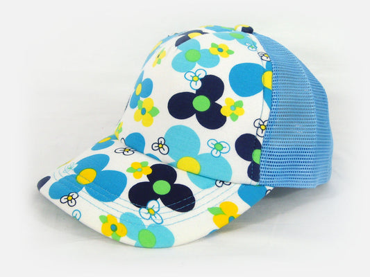 Trucker Cap With Retro Funky Flower Pattern
