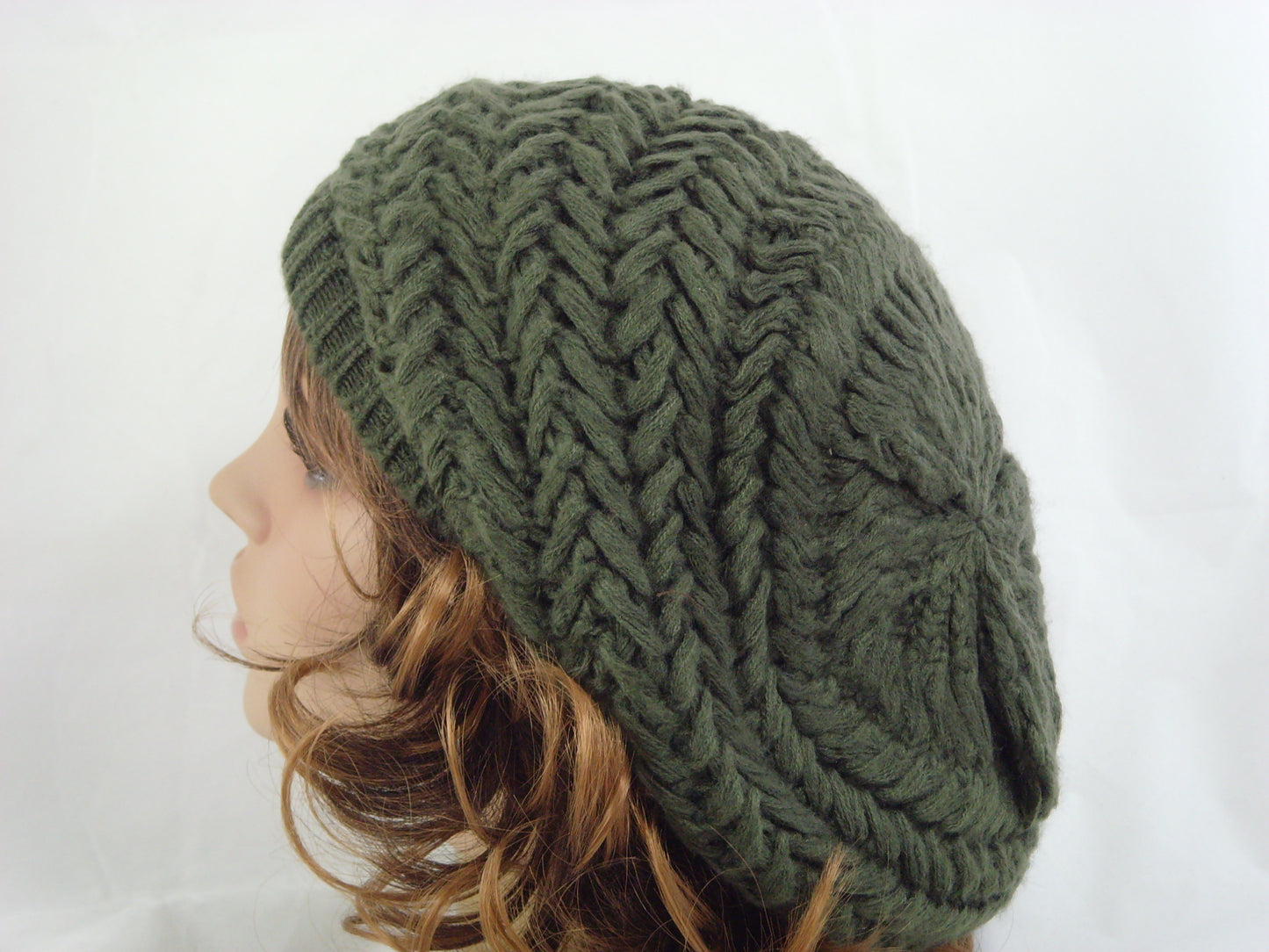 Light Comfortable Wool Loose Cross Knitted Beanie Beret Hat