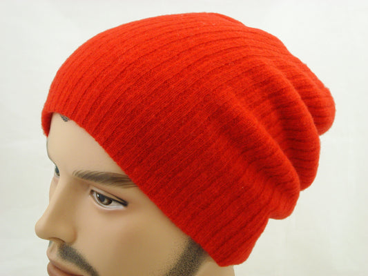 Plain Colour Slouchy Wool Beanie Hat