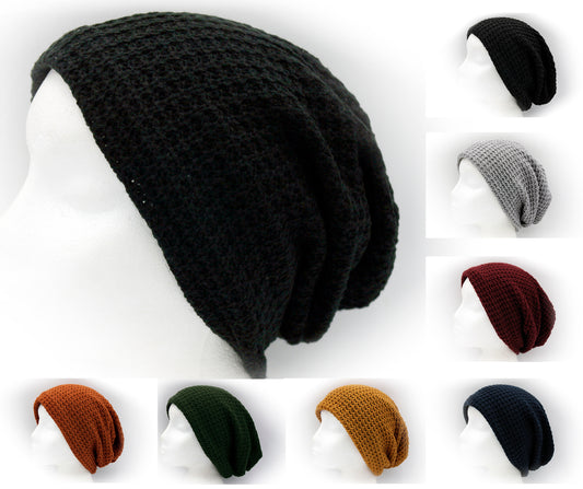 Colourful Waffle Textured Slouchy Beanie Hat